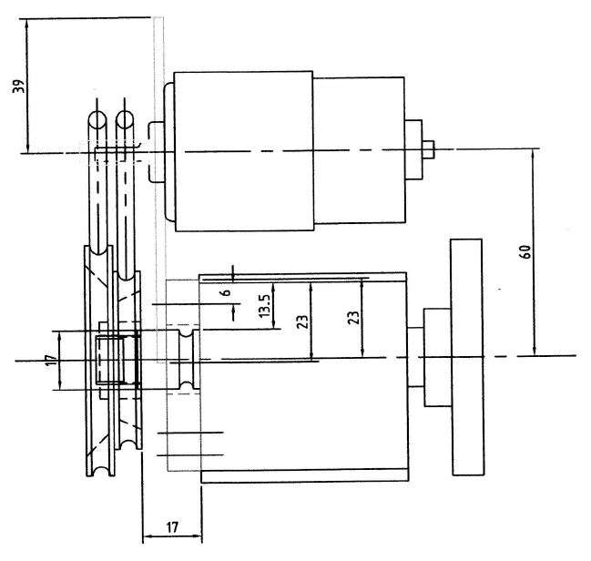 plan view drawing of the motor